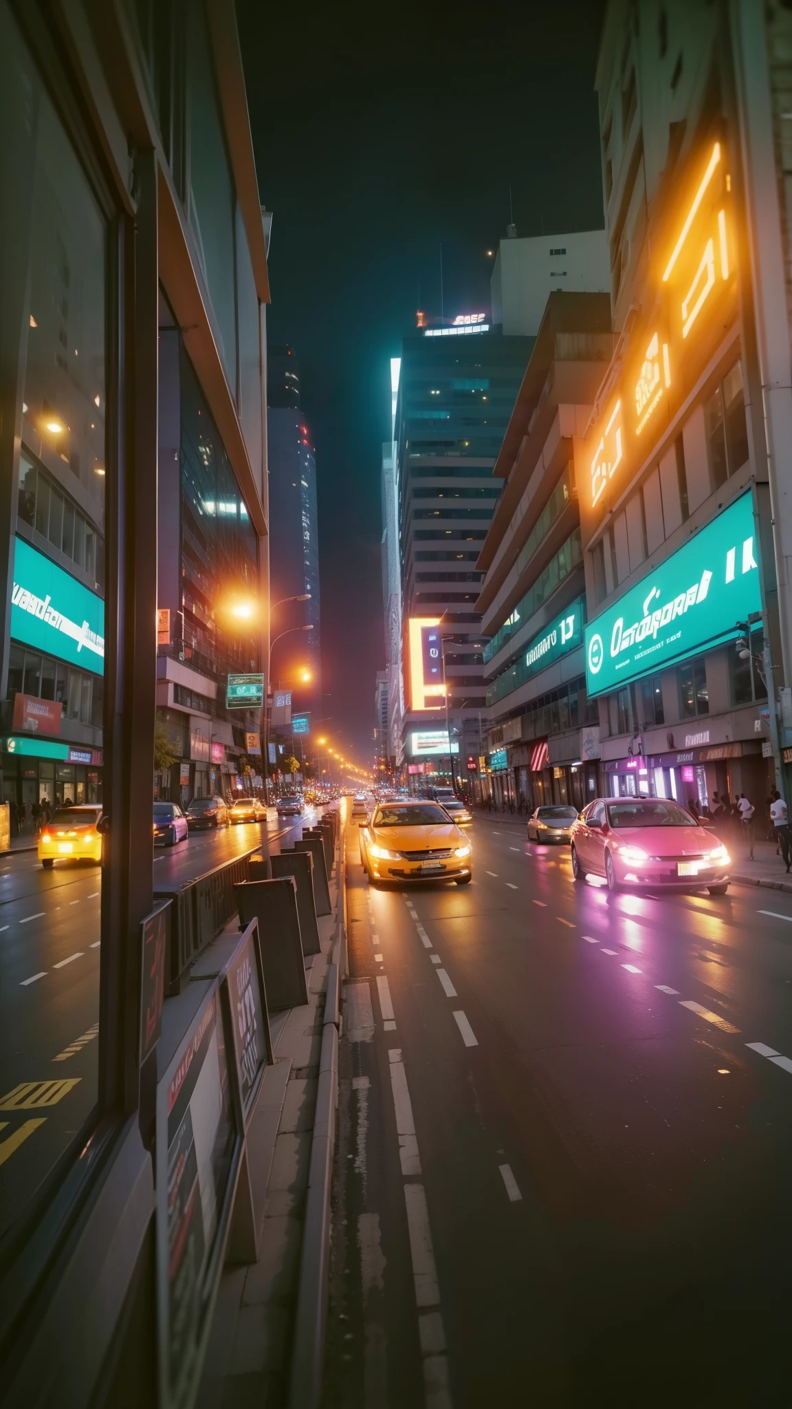 （alta qualidade，melhor qualidade），（sharp focus）Papel de parede da unidade 4K，vista do quarto frontal，personagem cyber punk（laranja carro esportivo：1.2），estilo de rua，spoiler，Enferrujado，Fragmentation，luz de parede，（film lighting） ：1.2)、profundidade de campookeh、durante a noite、tema escuro、Cidade、luz neon