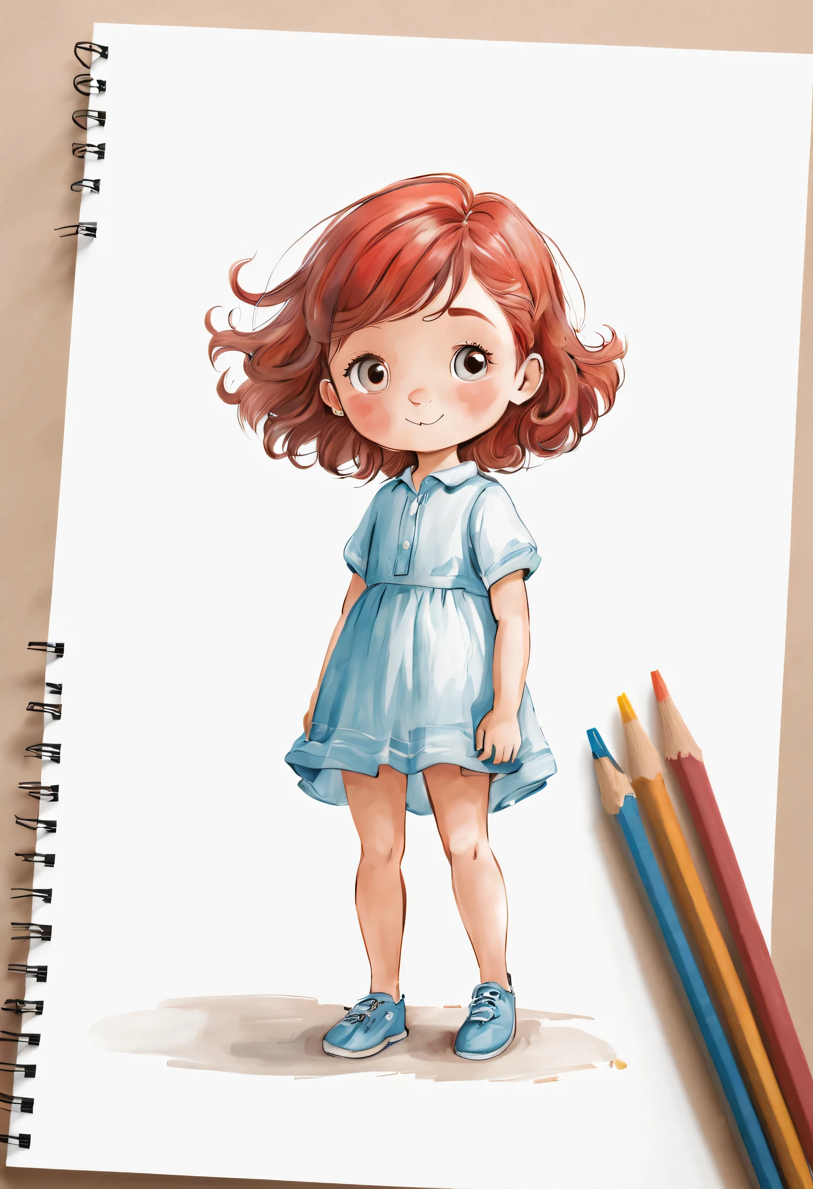 full body  drawing, fundo branco, children&#39;book illustration style