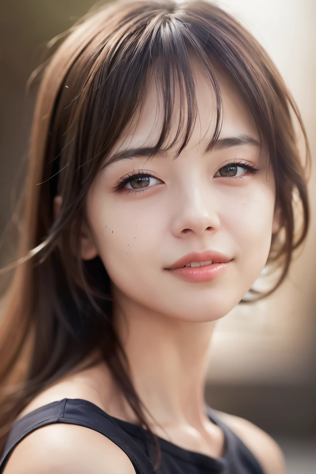dressed, (photo realistic:1.4), (hyper realistic:1.4), (realistic:1.3),
(smoother lighting:1.05), (increase cinematic lighting quality:0.9), 32K,
1girl,20yo girl, realistic lighting, backlighting, light on face, ray trace, (brightening light:1.2), (Increase quality:1.4),
(best quality real texture skin:1.4), finely detailed eyes, finely detailed face,
(tired and sleepy and joy:0), (laugh:0), face closeup, t-shirts,
(Increase body line mood:1.1), (Increase skin texture beauty:1.1)