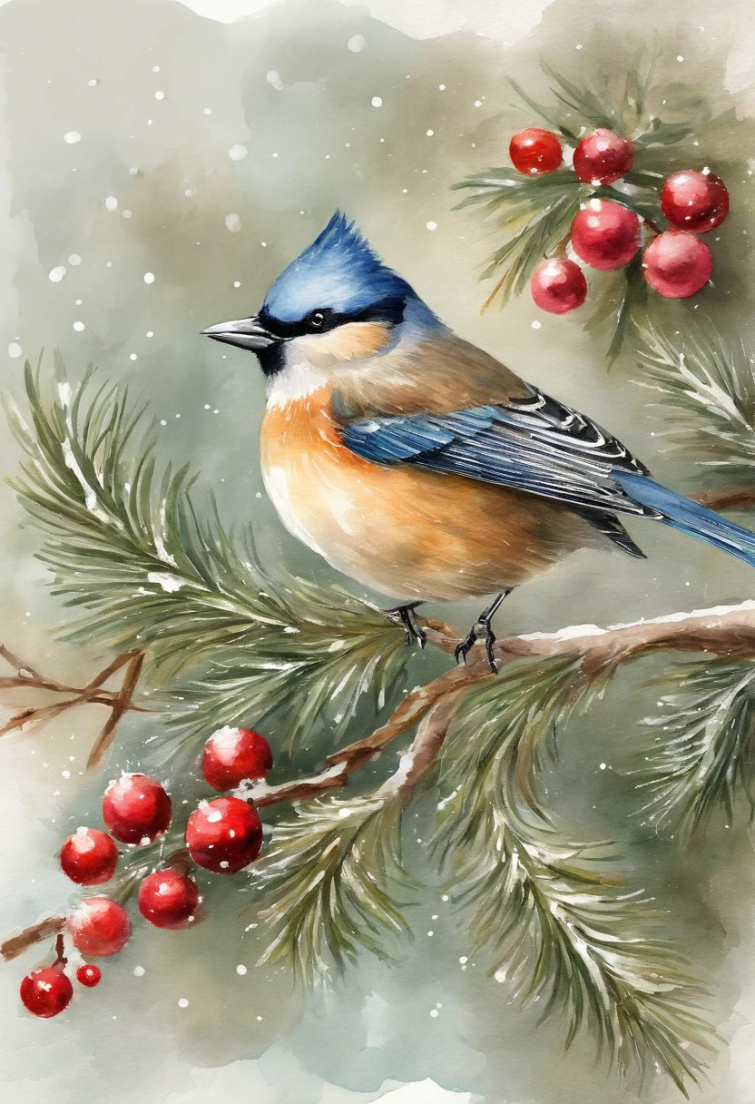 Bird Art Vintage Christmas Wall Art Printable Christmas Tree Christmas Decor Rustic Winter Art Christmas