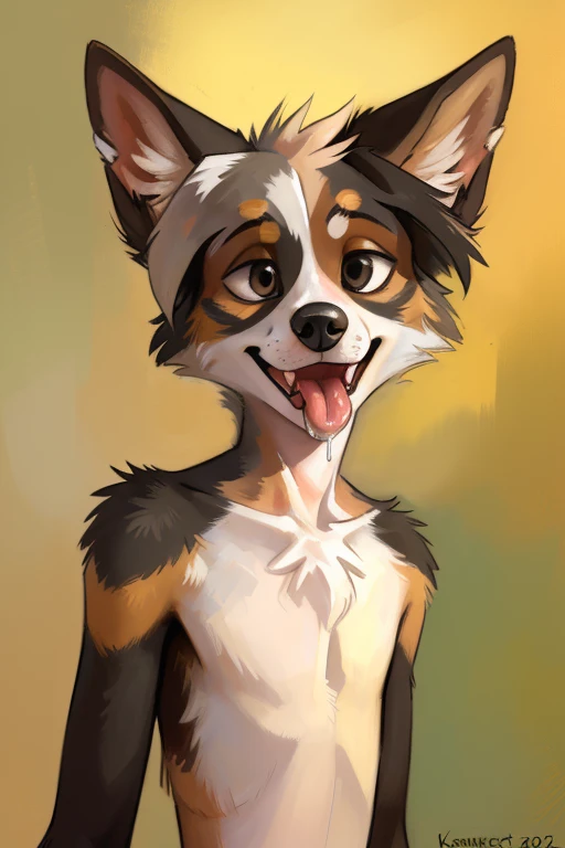 solo, ((Australian shepard)), male, slender, ((twink)), detailed, uploaded to e621, beautiful and detailed portrait of an anthropomorphic boy, short hair, kenket, uploaded to e621, 