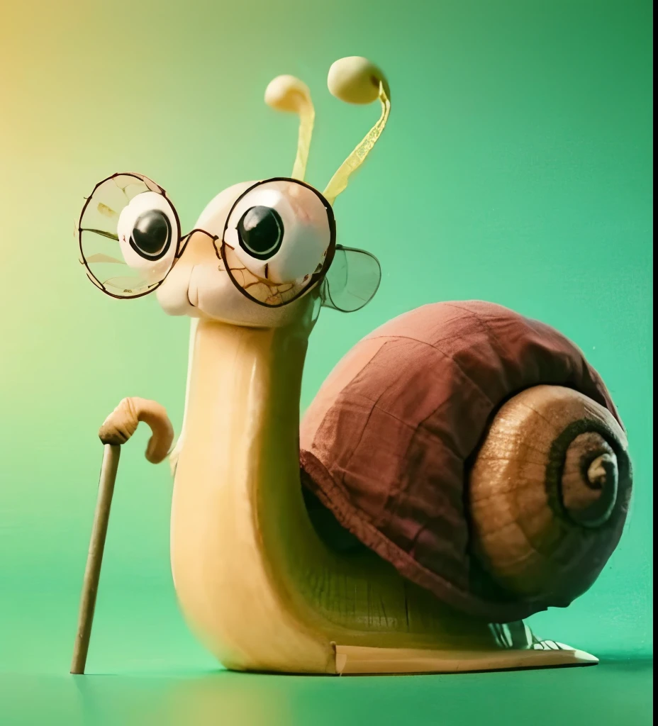 Feminine caracol without glasses, with a hat on top of his head, with a pink lace, and is a older caracol female