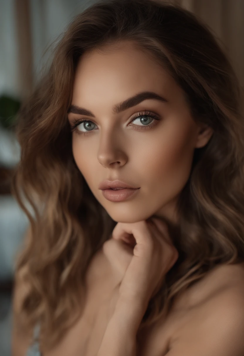 Arafed Frau voll , mit braunen Augen, realistisch, Akribisch detailliert, Portrait of Sophie Mudd, brown hair and big eyes, Selfie einer jungen Frau, Schlafzimmer Augen, Violet Myers, ohne Makeup, natural makeup, direkt in die Kamera schauen, Gesicht mit Artgram, dezentes Make-up, Stunning full body shot while standing, in dem Einkaufszentrum, vor dem Schwimmbad