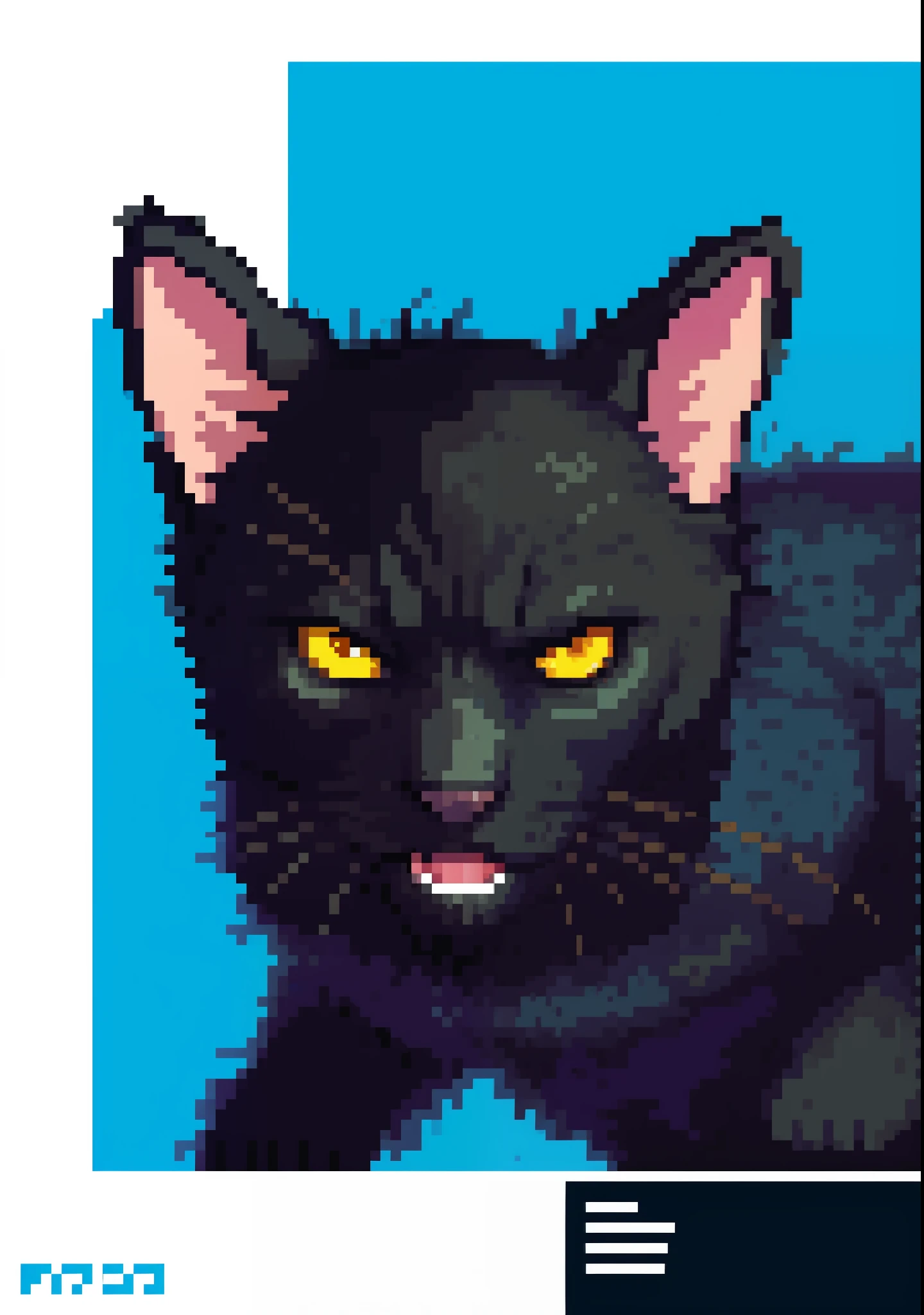 ms art of evil black cat with yellow eyes portrait