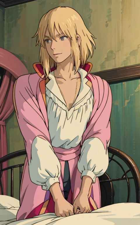 2 people、between men、lover、bed、Offensive and receiving、Howl's Moving Castle、Bad Boy、sexy、beautifully drawn eyes