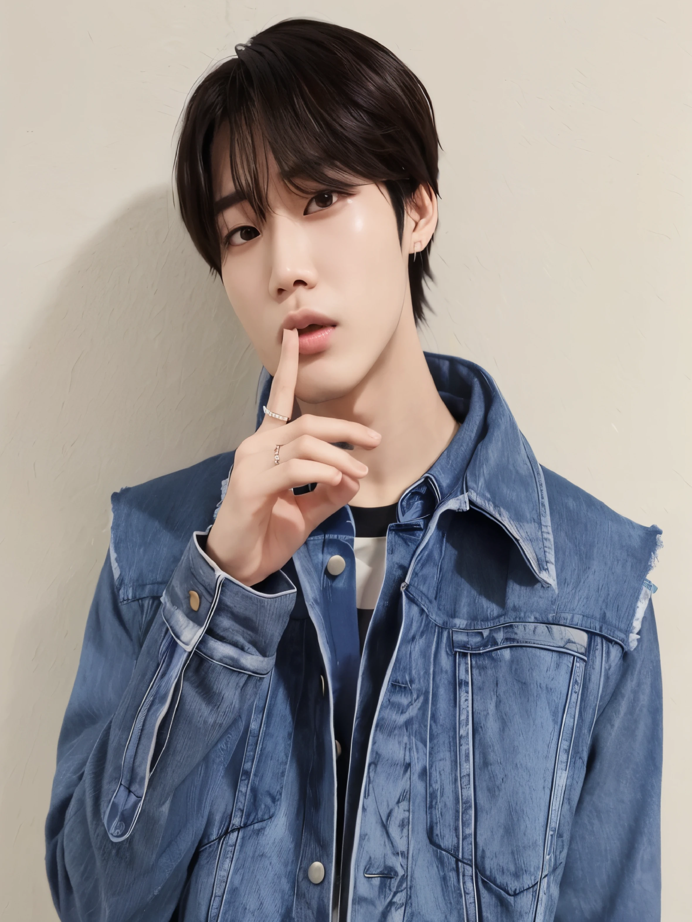 Imagen arafed de un hombre con un dedo en los labios., Jung Jaehyun, cai xukun, Jinyoung Shin, pintar ulzzang, kim doyoung, hyung tae, TaeJune Kim, shin jeongho, hong junio hyung, sakimichan, yanjun chengt, inspirado en jeonseok lee, Won Bin Lee, seson yoon