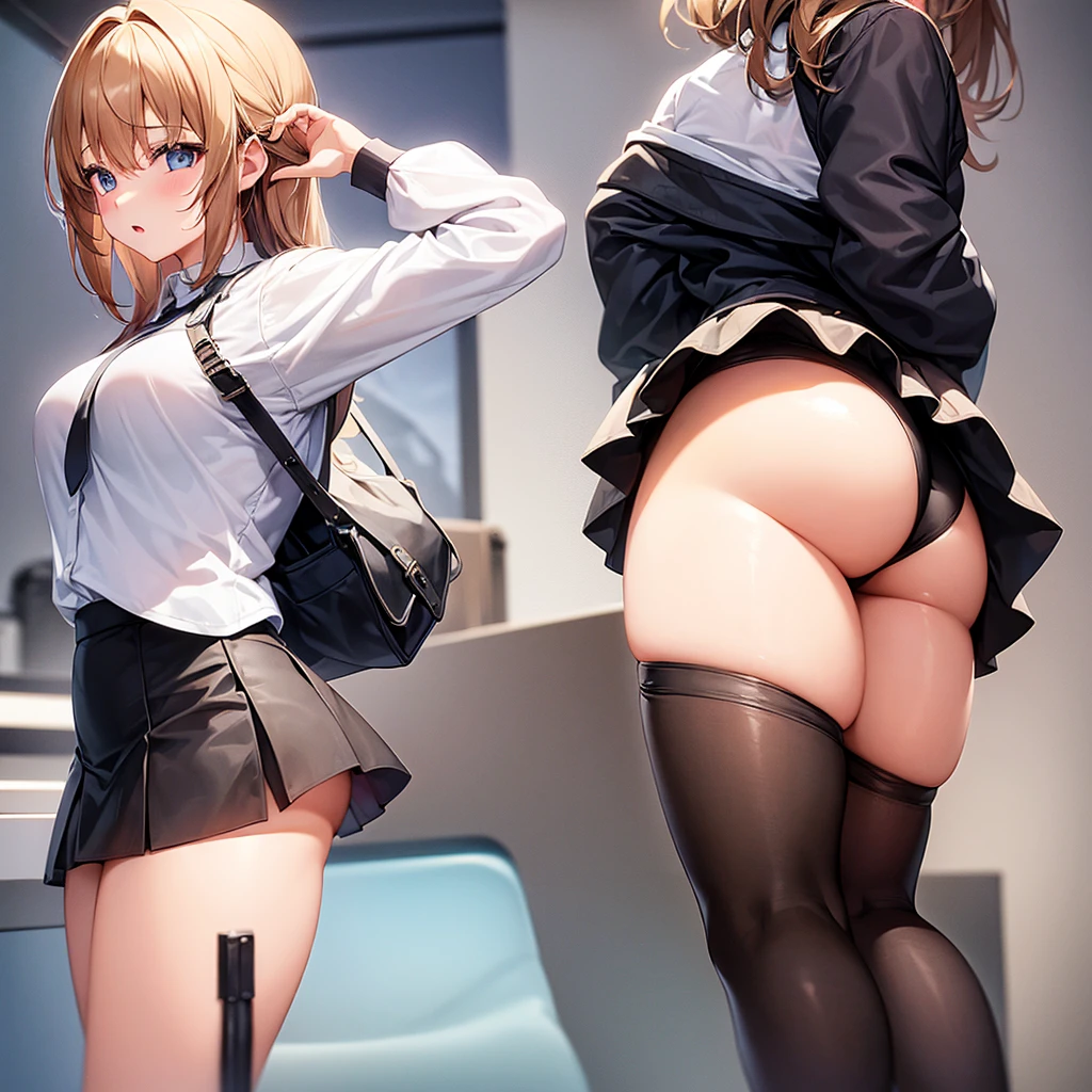 Girl showing her with a skirt