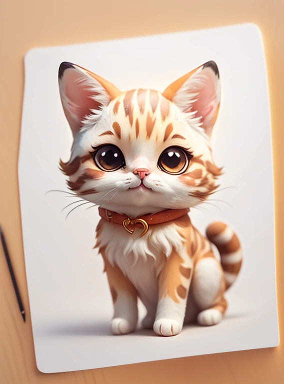 "Arte conceitual imaginativa de uma criatura fofa inspirada em Lora, with the appearance of a cute cat. (CuteCreatures tag ponderado em 0.9)", Clipart, 5 em um