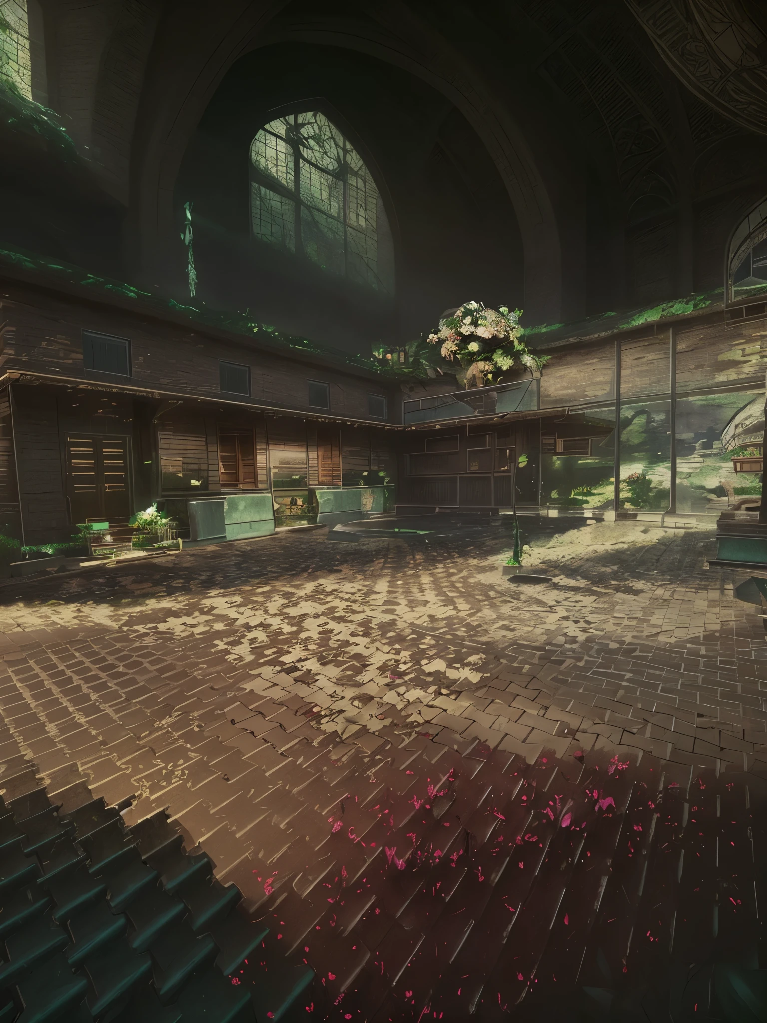 make it into fantasy art floral envirnoment