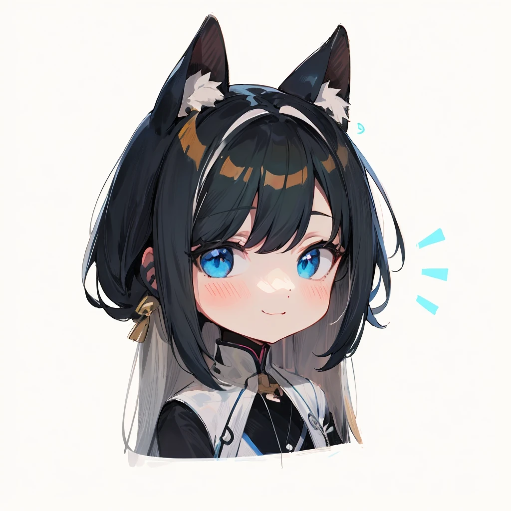 Menina do anime com cabelo preto e orelhas de gato de colarinho branco, Anime menina com orelhas de gato, estilo de arte anime moe, cute Gato de animegirl, menina com orelhas de gato, impacto de ayaka genshin, beautiful Gato de animegirl, dos arknights, Gato de animegirl, Gato de anime, muito linda garota Anime Cat, anime digital illustration, Guweiz, Anime estilizado