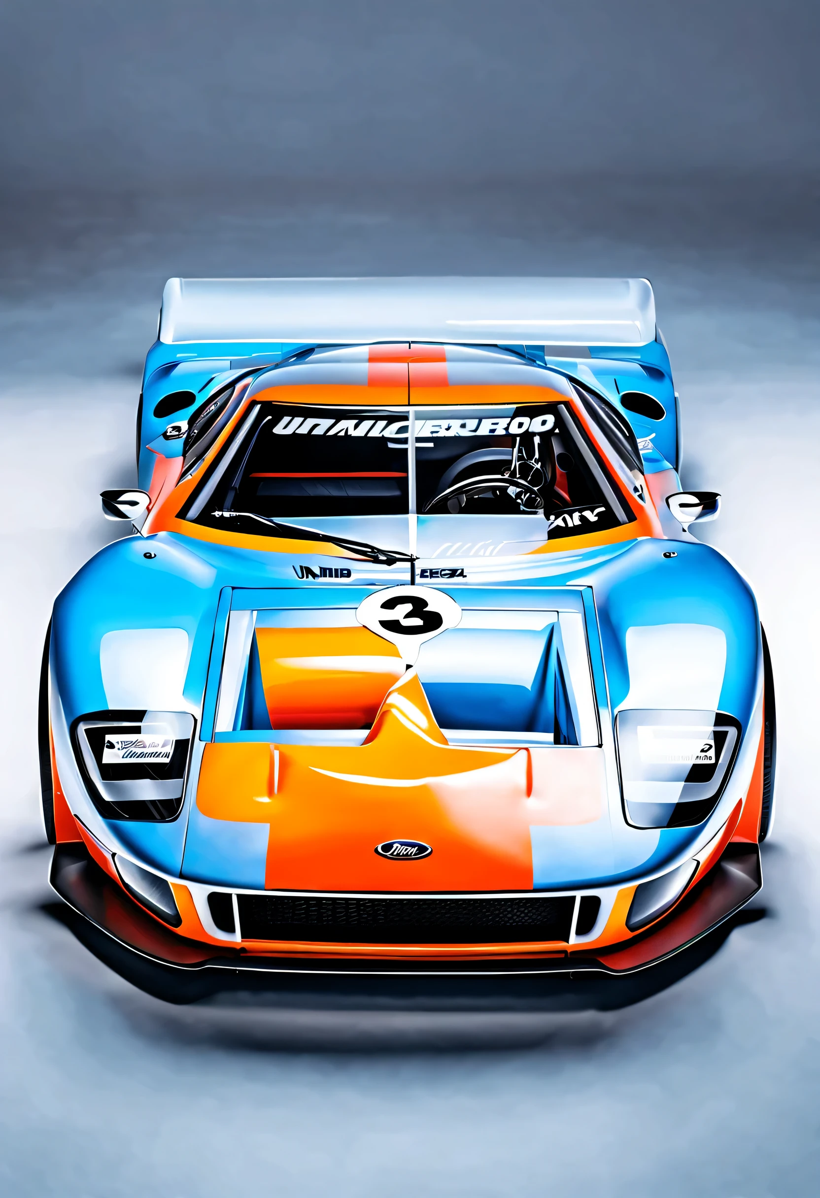 a (((Hiper-realista))), (((32k UHD masterpiece in the style of a cinematic masterpiece))). ((32k UHD alto detalhe, Cinematic art 16k HDR)), ((High resolution masterpiece)), artistic tattoo style. | a (Ford GT40, 1:1) nas cores azul celeste e laranja, with the number 9 on the door, is capturado em movimento, standing out as a high-quality automobile photo. The artistic studio art-style adds a unique dimension to the image, destacando os contornos do carro rebaixado. the scene conveys a feeling of speed and dynamism, capturing the automotive spirit with clarity and refined detail. | The composition focuses on the details of the lowered car, com as cores vibrantes do azul celeste e do laranja destacando-se artisticamente. “High resolution” image quality ensures every aspect of the vehicle is sharp, while the tattoo style adds a unique layer of expression to the work. | automobile scene with a Ford GT40 nas cores azul celeste e laranja, number 9 on the door, capturado em movimento, highlighting the style of the tattoo and the clear quality of the image. The addition of film grain, sharp details, e um ((estilo cru que lembra Fujifilm XT3 35mm f4)) contribui para o ((studio art)) sentir, creating a visually stunning representation of a (carro de corrida em chamas). ((Mais detalhes)). ((altamente detalhado))