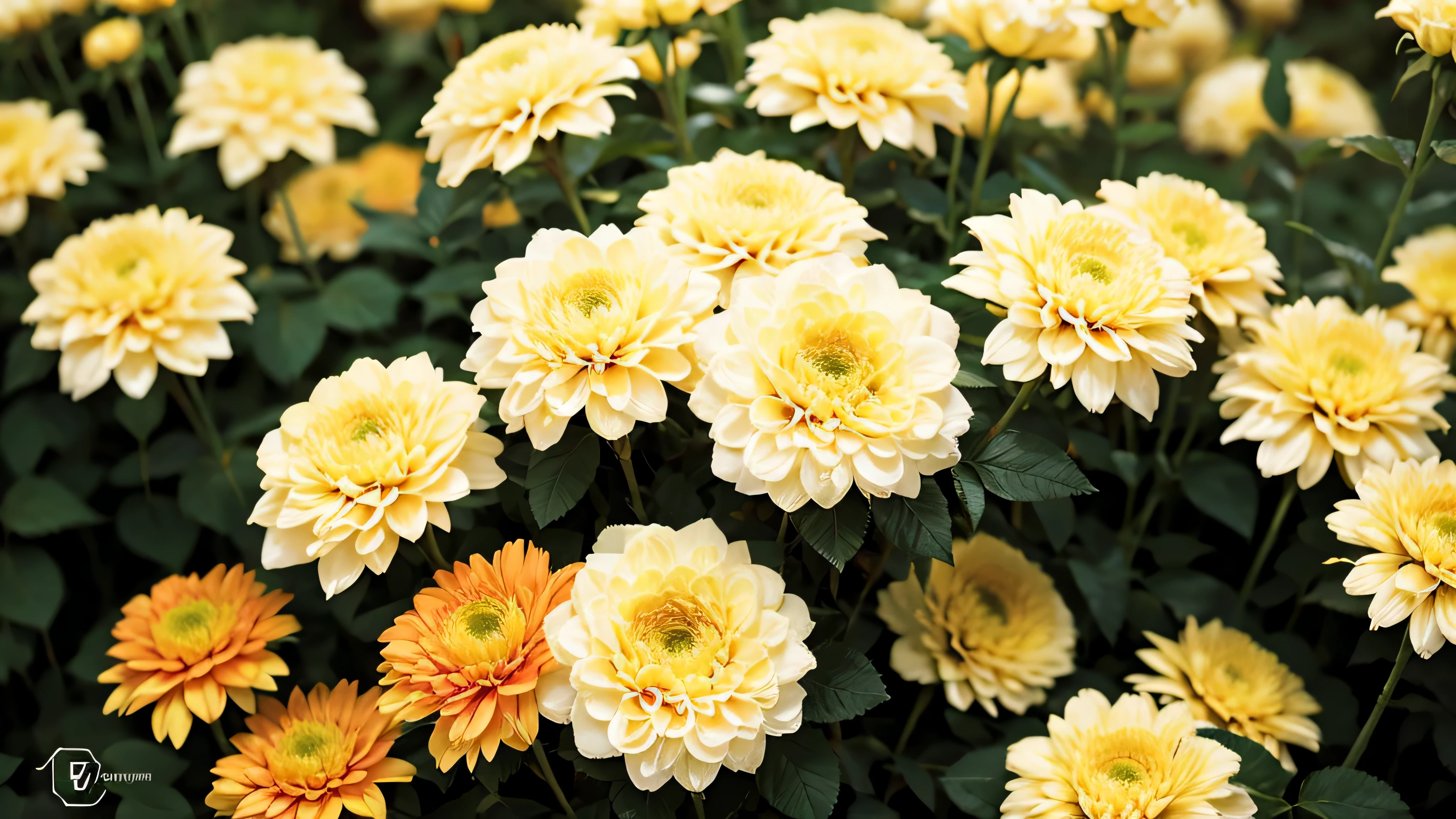realistic fluid flow ,splatter, REALISTIC JELLY GRADIENT beige golden flower, WITH GREEN GRASS PATTERN ,JELLY LIES IN THE GREEN GRASS, AND BEAUTIFUL CHRYSANTHEMUMS AND ROSES GROW,Clear Focus,high detail,HIGH HYPER QUALITY 8K