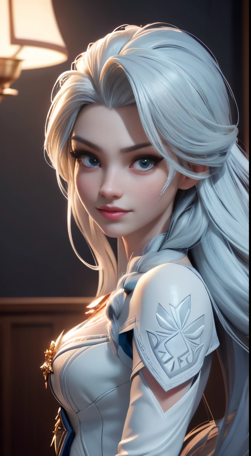 Highly detailed CG unity 8k wallpaper, style shot, complex, high detail, dramatic, highest quality movie still image, very detailed, masterpiece, best quality, character design, Elsa, Elsa from Frozen, (( Dark style)), realistic ultra-detailed rendering style, natural light, sharp character design, (hard focus, 8k), (((natural skin texture))), 8k textures, soft cinematic lighting, adobe lightroom, dark room, hdr, Sophisticated, Elegant, Rich Detail, Sharp Focuilm Look) )), Soothing Tones, Detail Frenzy, Intricate Detail, Super Detail, Low Contrast, Soft Film Lighting, Dull Colors, Exposure Blending, HDR, Fade, 35mm, f/1.4, ISO64, f16, 25 sec.