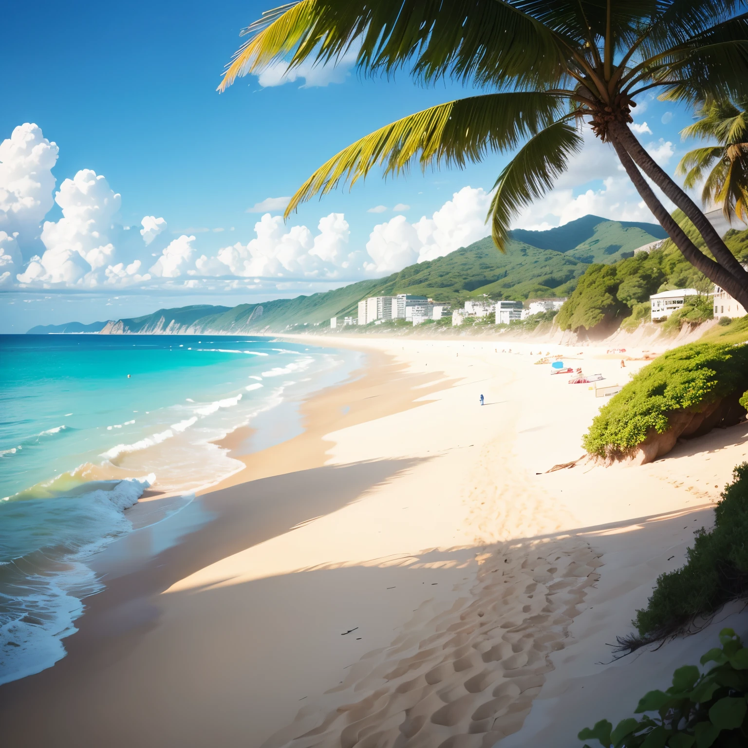 beach landscape with pleasant, relaxing summer climate