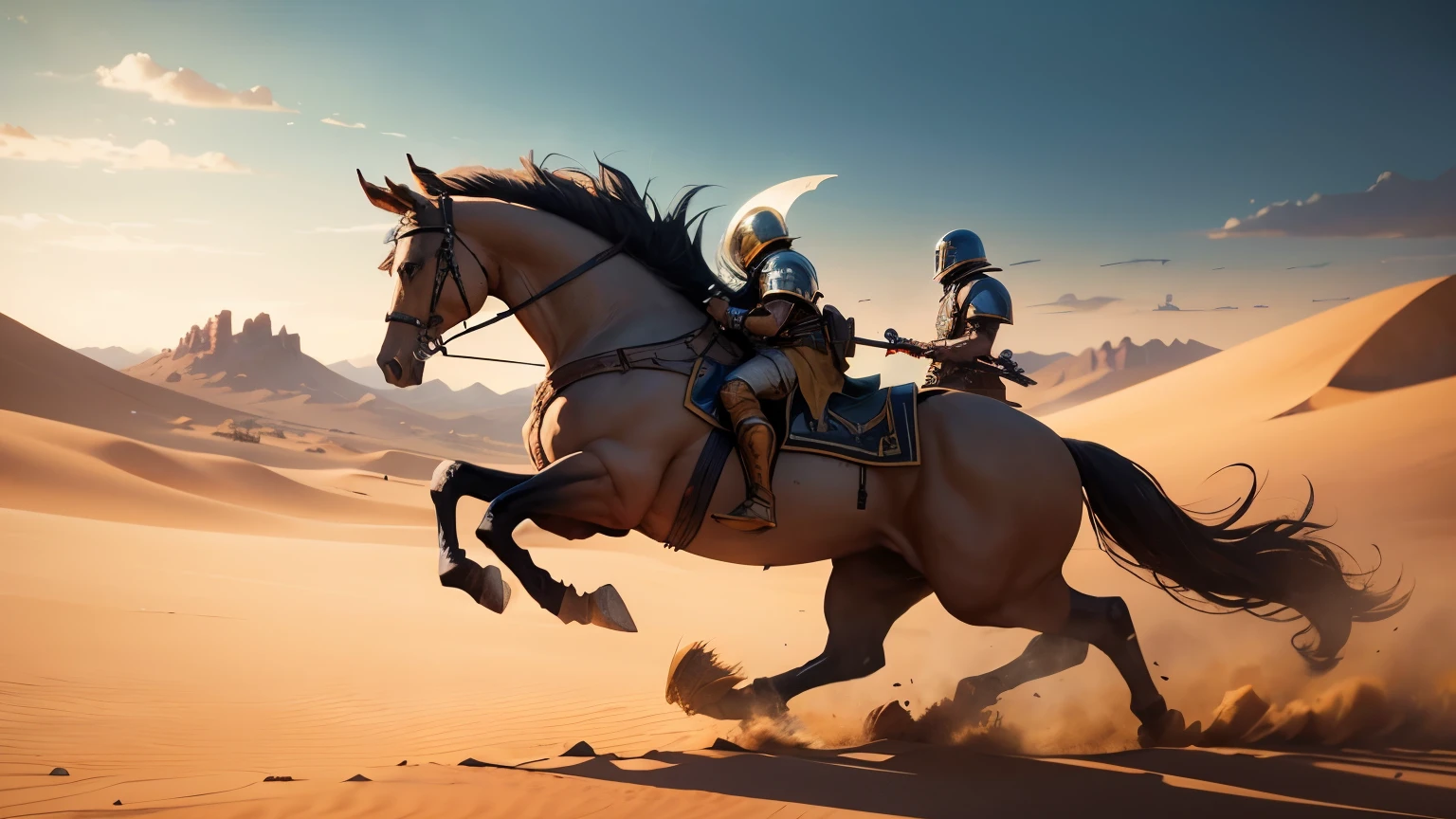 uma pintura de dois homens em armadura lutando em um deserto, Davi e Golias, Pintura de Golias, liderando uma batalha, levando espartanos para a batalha, epic battlescene, award - winning epic painting, epic biblical representation, guerreiro persa, age of empires, detailed game art illustration, epic battle scene, Directed by: Juan O'Gorman, Mito grego pintura digital, bible illustration