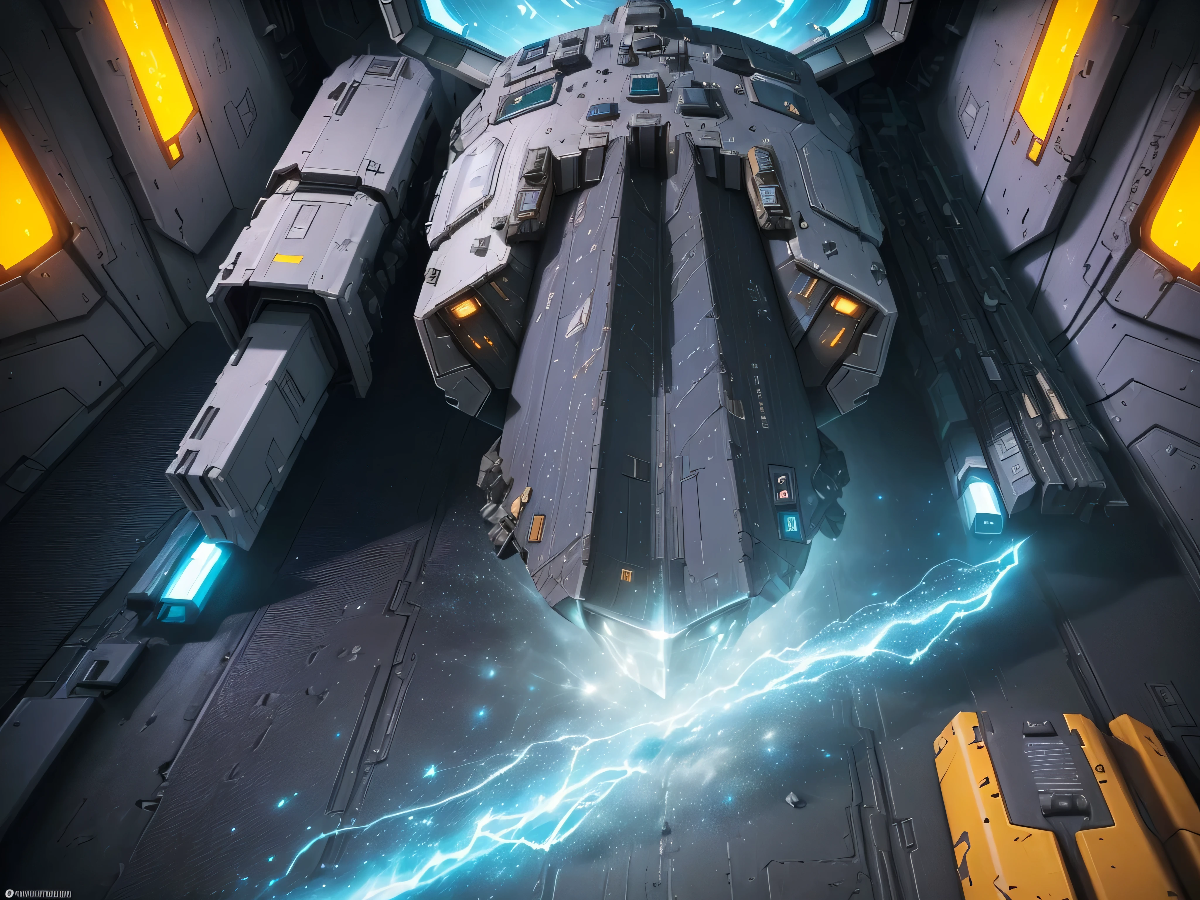 ((Journey into a realm of interstellar warfare, where spacefaring vessels and cosmic battles unfold in a visual spectacle that channels the signature 'Borderlands' artistry)), masterpiece