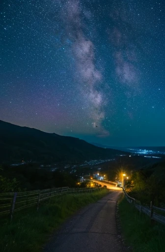 A hill with a night view