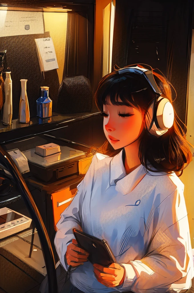 Woman listening to music