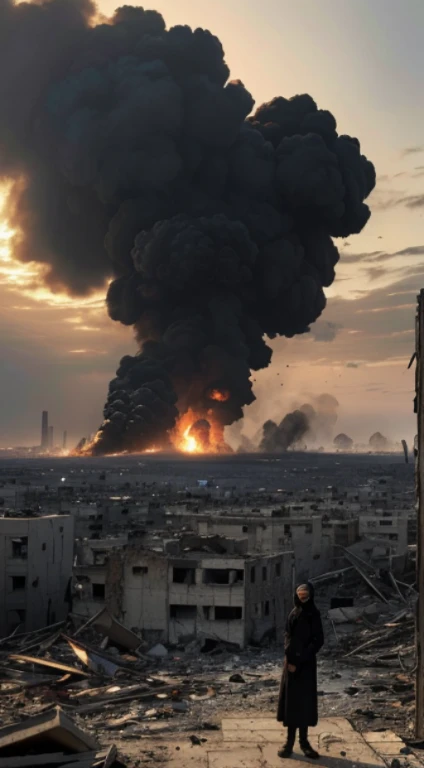 Gaza is being bombed by the Israeli army,the display of the Israeli flag in the sky and the streets filled with the blood of Arab children and women. cinematic, Ciel spectaculaire, cinematic rendering, Drawn with the cloud face of a dying baby,military plain inn the sky