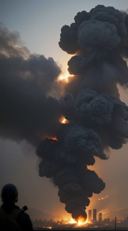 (Quality tags: masterpiece, best quality, official art:1.2), a cinematic portrayal of missiles descending on Palestine, (explosive impact and billowing smoke:1.3), a dynamic representation of unfolding chaos, (tense atmosphere hanging in the air:1.1), shattered remnants of buildings in the background, (dramatic cityscape in disarray:1.2), a haunting scene of destruction, (intense emotions captured in the onlookers:1.4), a moment of shock and despair, (dynamic composition:1.2), a visual story of the impact of conflict, (subtle play of light and shadow:1.2), a vivid portrayal of the harsh reality.