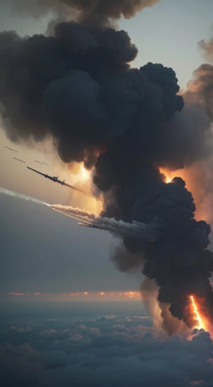 airplane, fire in the tires, burst, landing on runway, clear