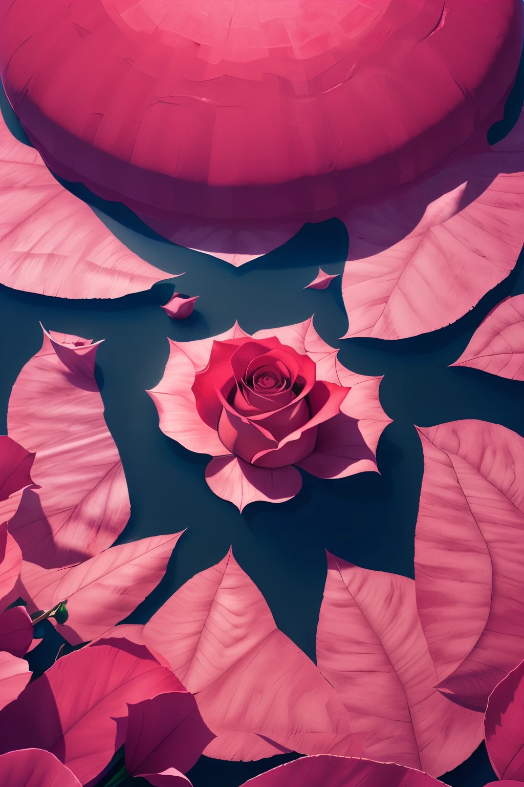 A vast rose floats above the Waters