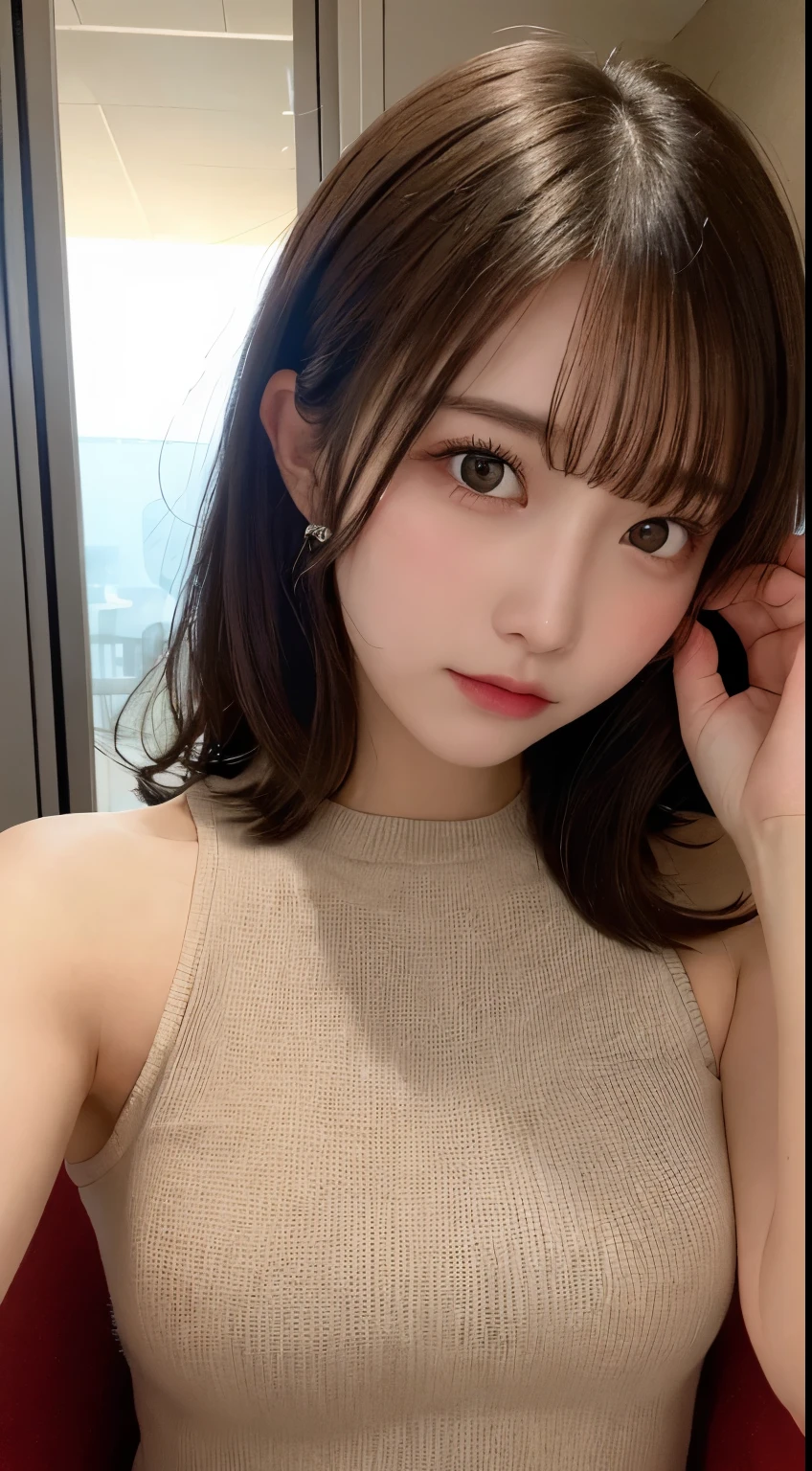 table top, highest quality, figure, super detailed, finely, High resolution, 8k wallpaper, 完璧なダイナミックな構figure, detailed and beautiful eyes, winter dress,medium hair, small breasts, natural color lip, random sexy poses,20 year old girl、midnight、beautiful and detailed face、perfect and beautiful face,Big eyes,