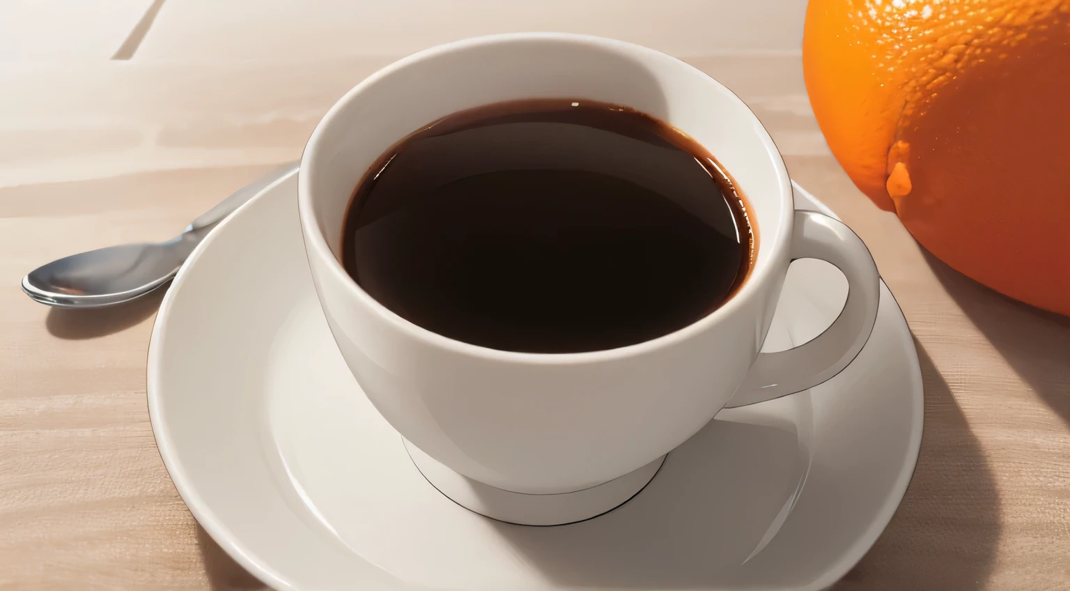 cup of coffee, high res, ultrasharp, 8k, masterpiece, orange light