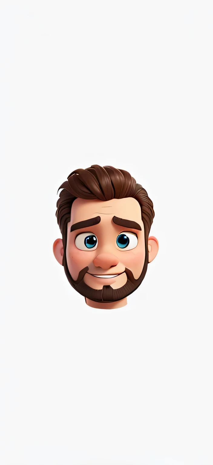 Um rapaz branco, com barba, estilo disney pixar, alta qualidade, melhor qualidade