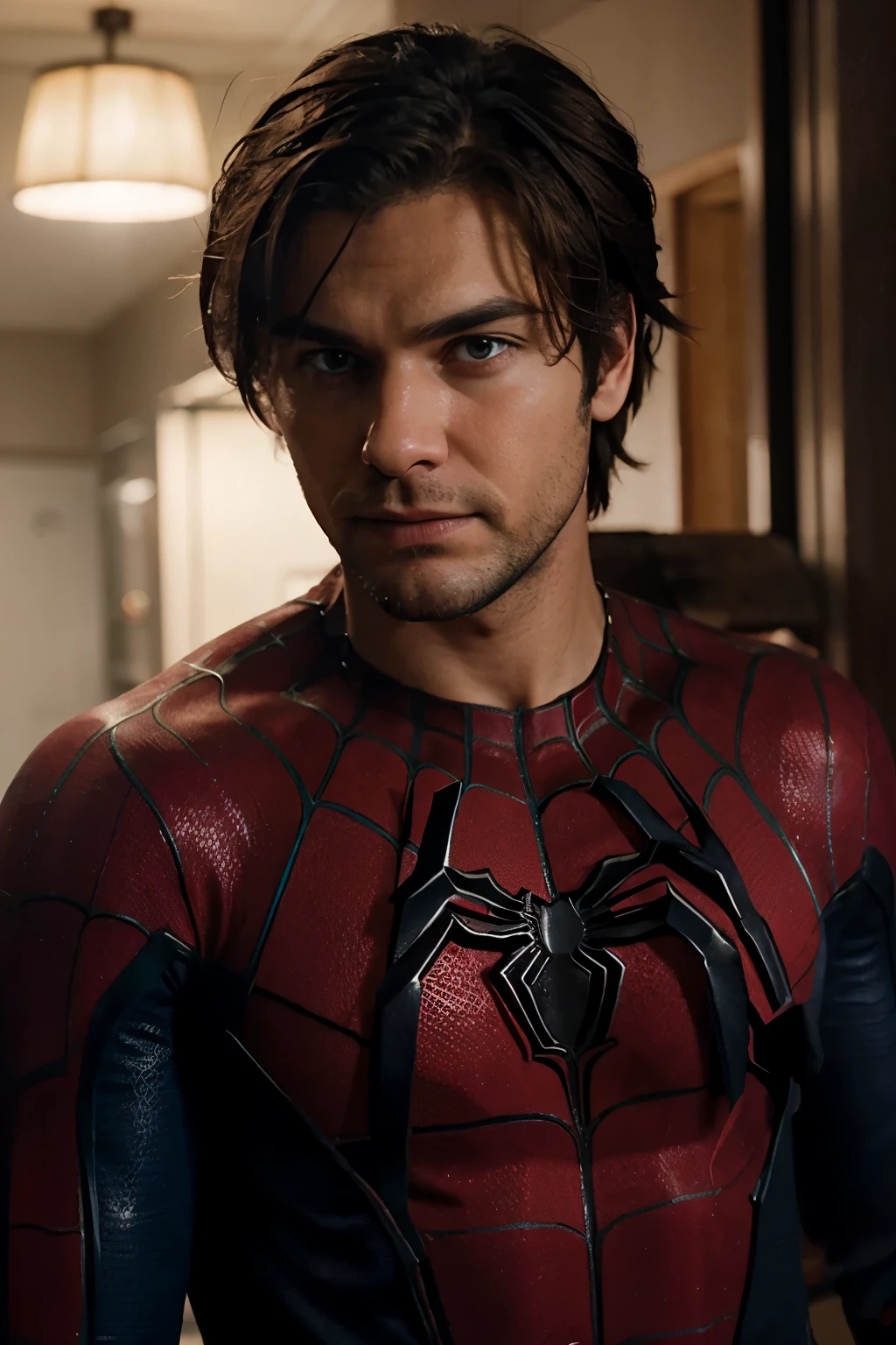 Spider-Man without mask, male, beard, shaggy