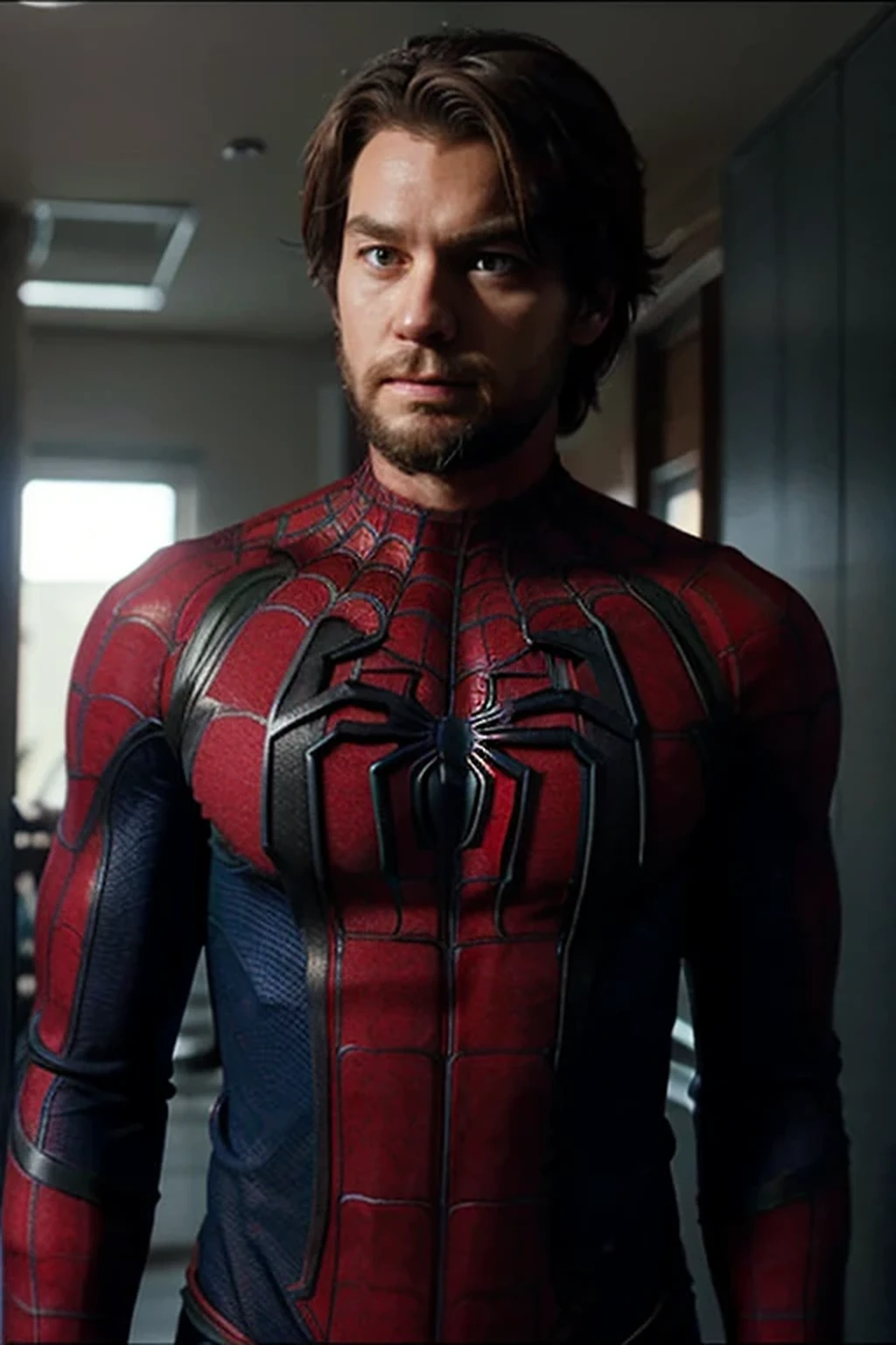 Spider-Man without mask, male, beard, shaggy