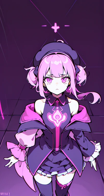 1 synthwave style girl, very elaborate caster pieces), (flat color:1.5), (highest quality), (limited pallete) , pink fluorescent paint, , nolin art, silhouette, Partially colored, (substitute color):1.4, dynamic angle, (pink, Dark violet):1.3, Dark violet shadow, (synthwave), (chromatic aberration) , (((thick) overview)), pink overview, (alone focus), pink neon lights, perfect shadow, cowboy shot, gaping face, beret, bowknot on beret, flat chest, Wearing an off-the-shoulder floating jacket, short wavy delicate hair, gaping face, delicate face, bare shoulders, Sitting on the top floor of the building, beautiful and delicate eyes, (1 girl):1.5, alone, From above, delicate background, Street negative prompt with neon lights: low resolution, bad anatomy, bad move, article, error, missing finger, extra digit, fewer digits, cropped, worst quality, low quality, normal quality, jpeg artifact, sign, watermark, username, blurry,bad leg,Easy Negative,umbrella,
step: 18, sampler: DPM++ SDE Karras, CFG scale: 6.5, seed: 768556372, size: 448x832, model hash: E729BB2A94, model: Free Furnace 73, Noise removal strength: 0.53, Clip Skip: 2, ENSD: 31337, Version: v1.2.1, Hires upscale: 1.8, Hires upscaler: Potential (nearest)