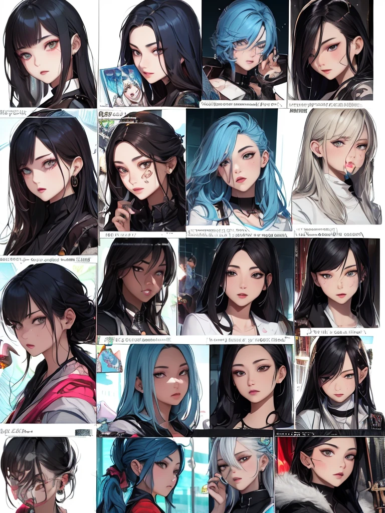 ((Masterpiece)),(((best quality))),(character design sheet, Same character...., front, side), beautiful girl,blue hair, albio, conjunctivitis, long hair, annoying, ใบfrontเท่านั้น, Separate from each other...., to, equilibrium, decorations, sharp teeth, shout, sparkling eyes, Highly detailed, ((4 expressions)), Jungle Theme, ((ตกสะเก็ดบนใบfront, glossy lips, shiny skin, (((มีสี่frontเท่านั้น))), (((References only four)))