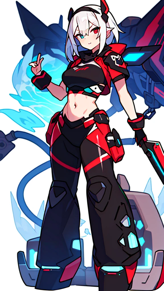 harley queen sticker, harley queen clothing, crossed hands position, A gun in each hand, harley queen volleys, outfit de harley queen, looking at the camera with a mocking and irreverent smile, gta VI style, solid background, UHD
