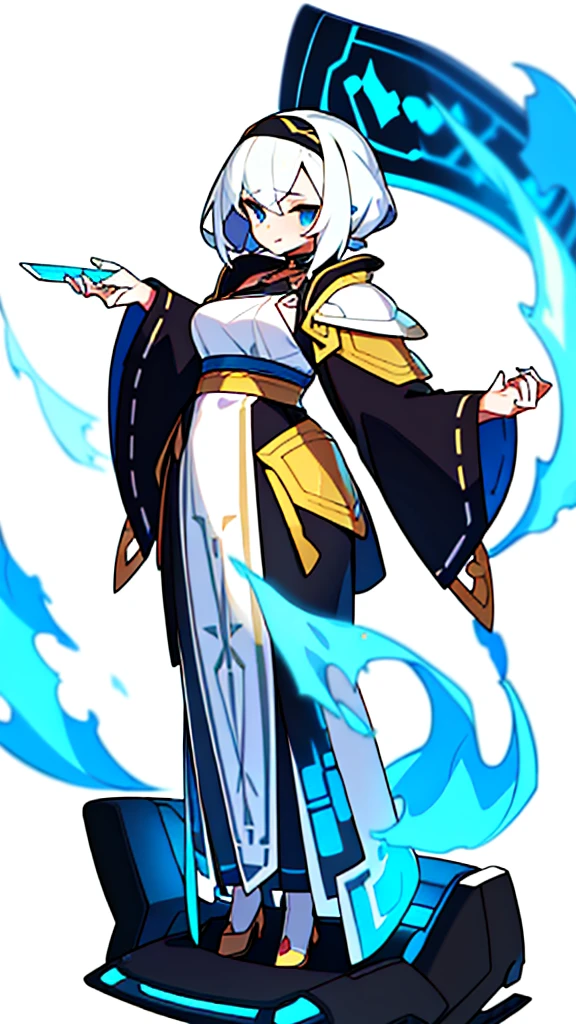 solo female, standing, (((blurry background, white background))), character focus, fantasy clothes, character design,
