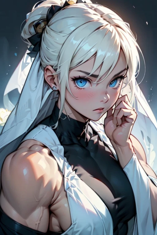 (((Expressionless))), beautiful, masterpiece, background, highest quality, Detailed image, ((((((1 girl)))))), ((((((muscular)))))), (((portrait))), 1 girl, alone, detailed face, Jaw roundness, (golden blue eyes, big), (glossy red lips), ((((abundant, shiny black hair)))), female focus, perfect eyes, Crystal clear white skin, Day々, 暖かいDay差し, atmosphere, clear texture, delicate texture, (Wearing gorgeous ancient Buddhist ornaments), (A number of exquisite white lotus ornaments々),
