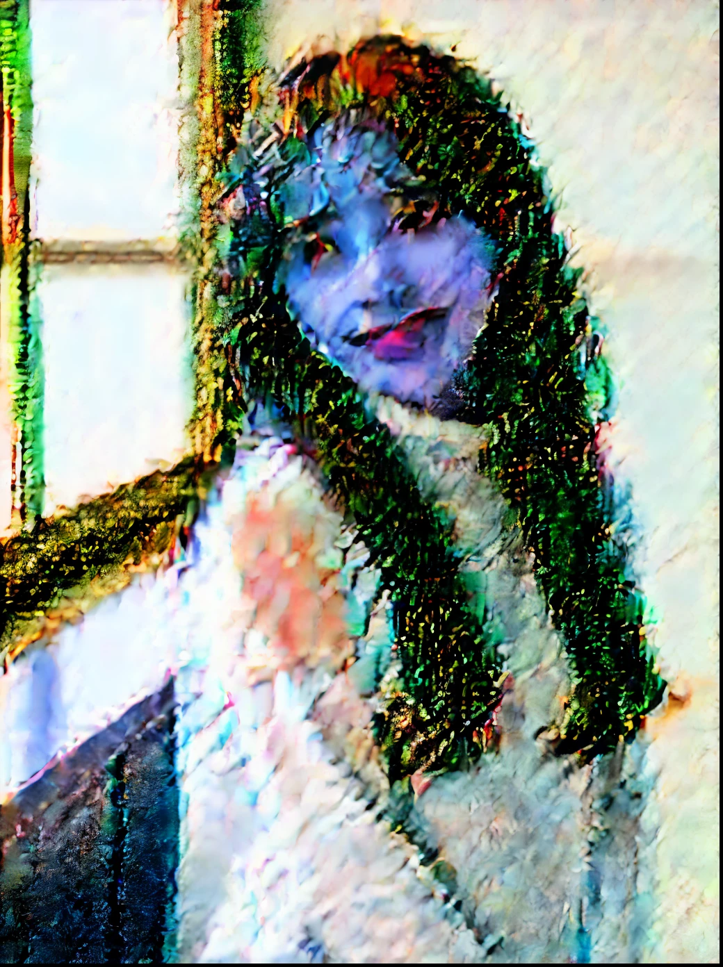 mulher japonesa, (fechar-se:2), (natural lighting),cabelo ondulado, franja, (lado do olho marrom escuro), (olhos inclinados para baixo),mal-humorada,
(camisola cinzenta),(dynamic pose)
(cortina transparente, quarto luminoso)