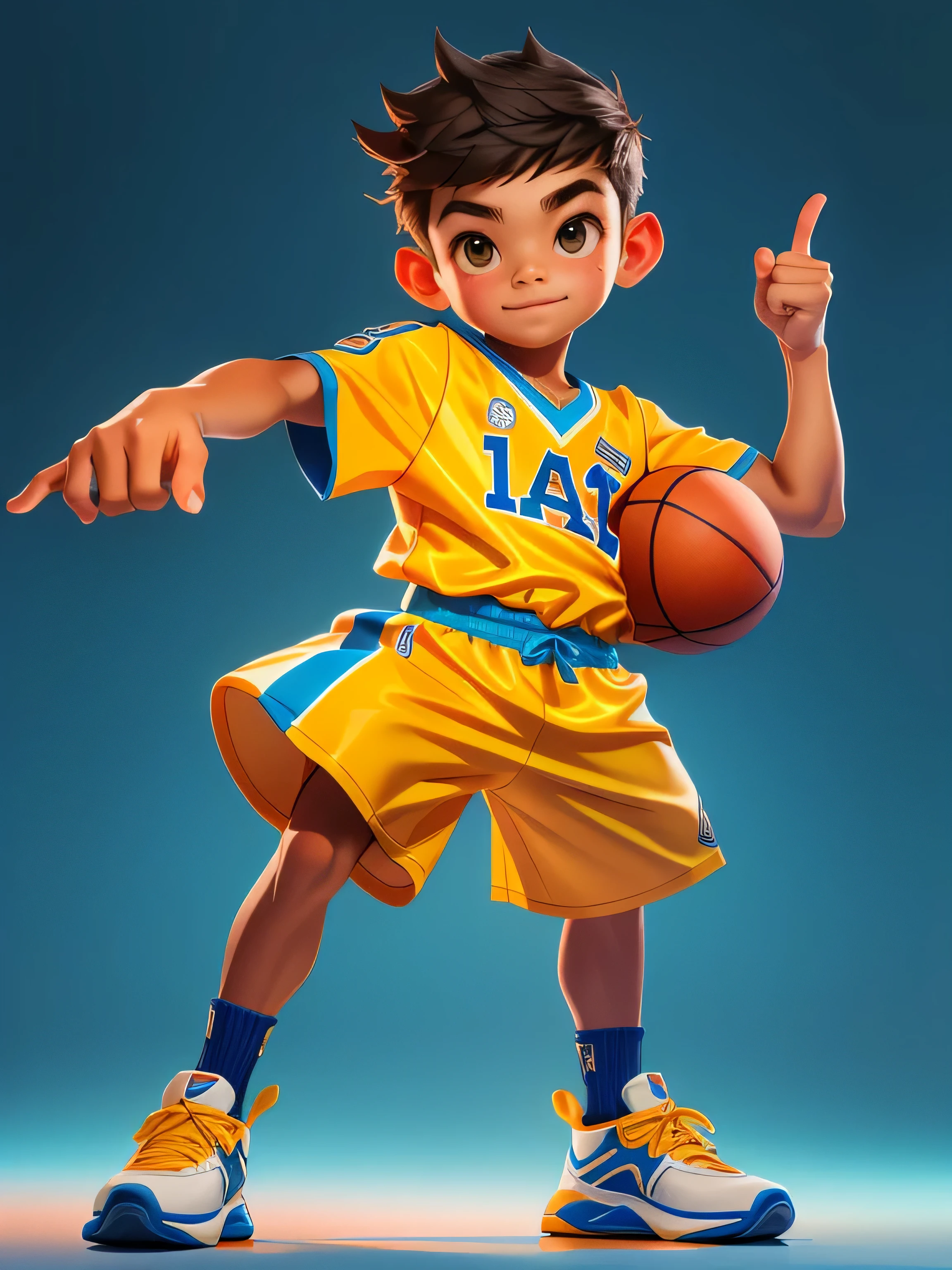 open full pose, front facing head pose, portrait, 10 year old girl, wearing basketball jersey, realistic, ultra high definition