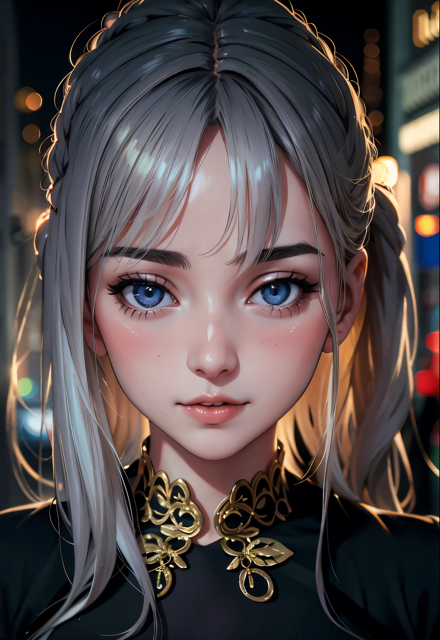 Realistic photo of italian girl full figure girl in a city, beautiful detailed body and face, cute innocent face, 8 k, high details, sfw, night light,
