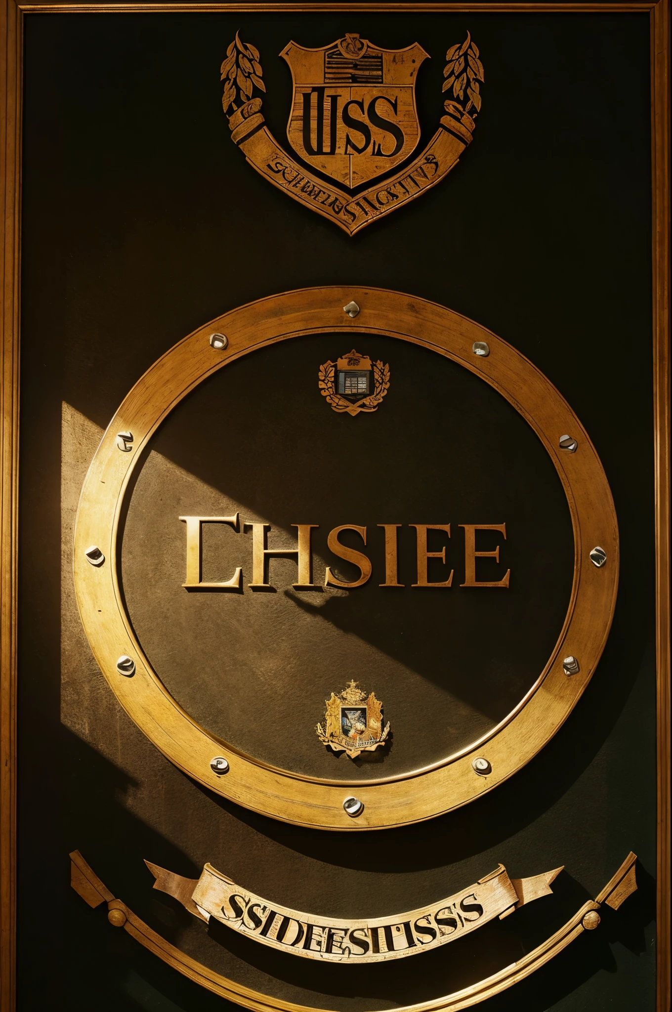 Quadro com escudo de time escrito "LS" and below it says Leadership Sports 