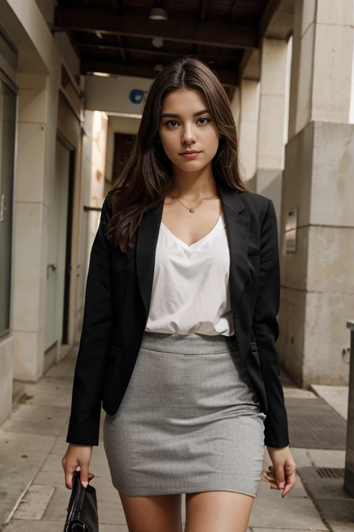 1 young teenager brazilian, 18 anos, business suit, blazer, suit skirt, professional, head shots, linked in, magra e alta, seios grandes, , elegante, office
