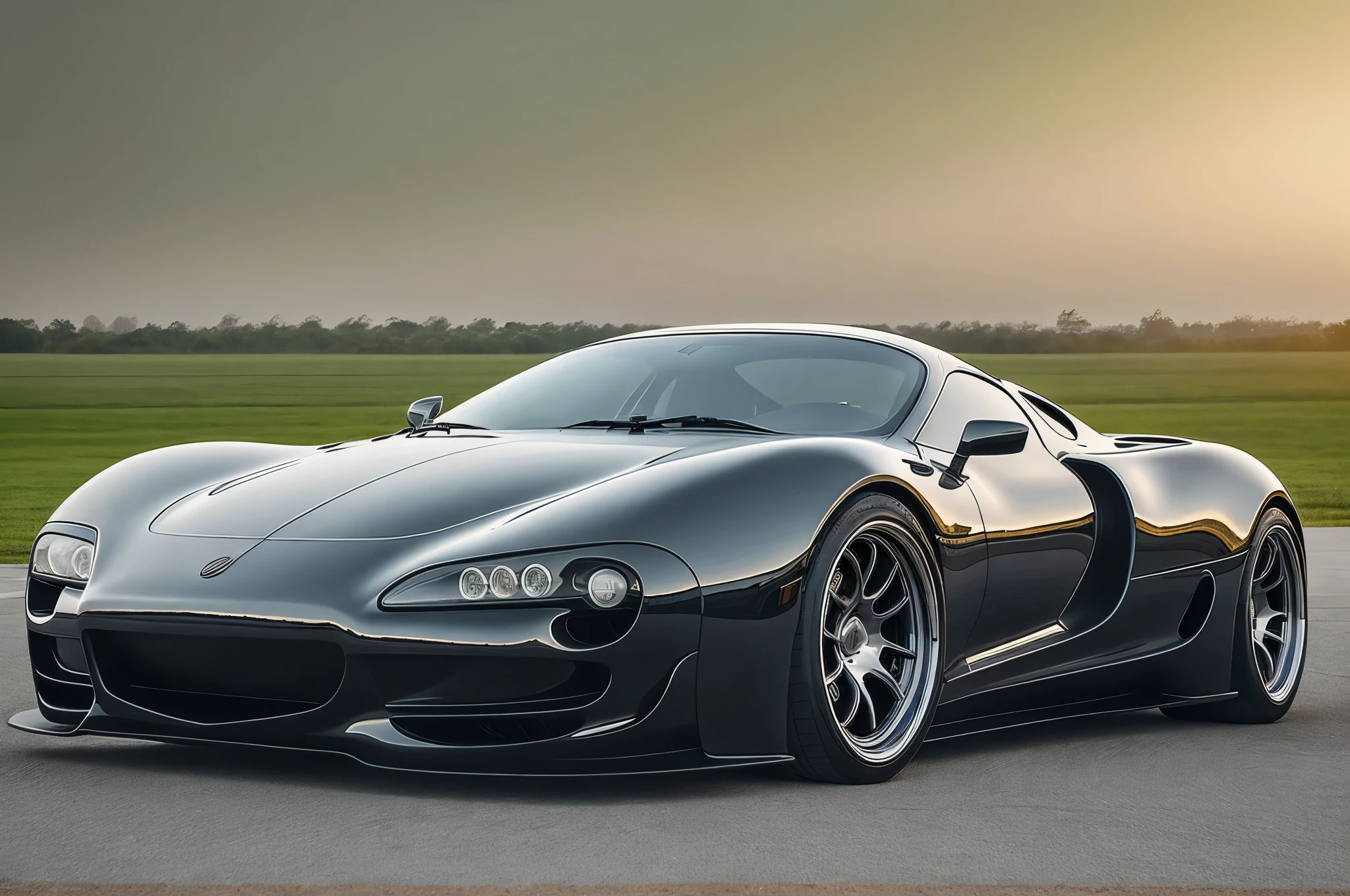side view, extreme low profile, ground effects, low profile, aero ports, stretched design, future hypercar design
