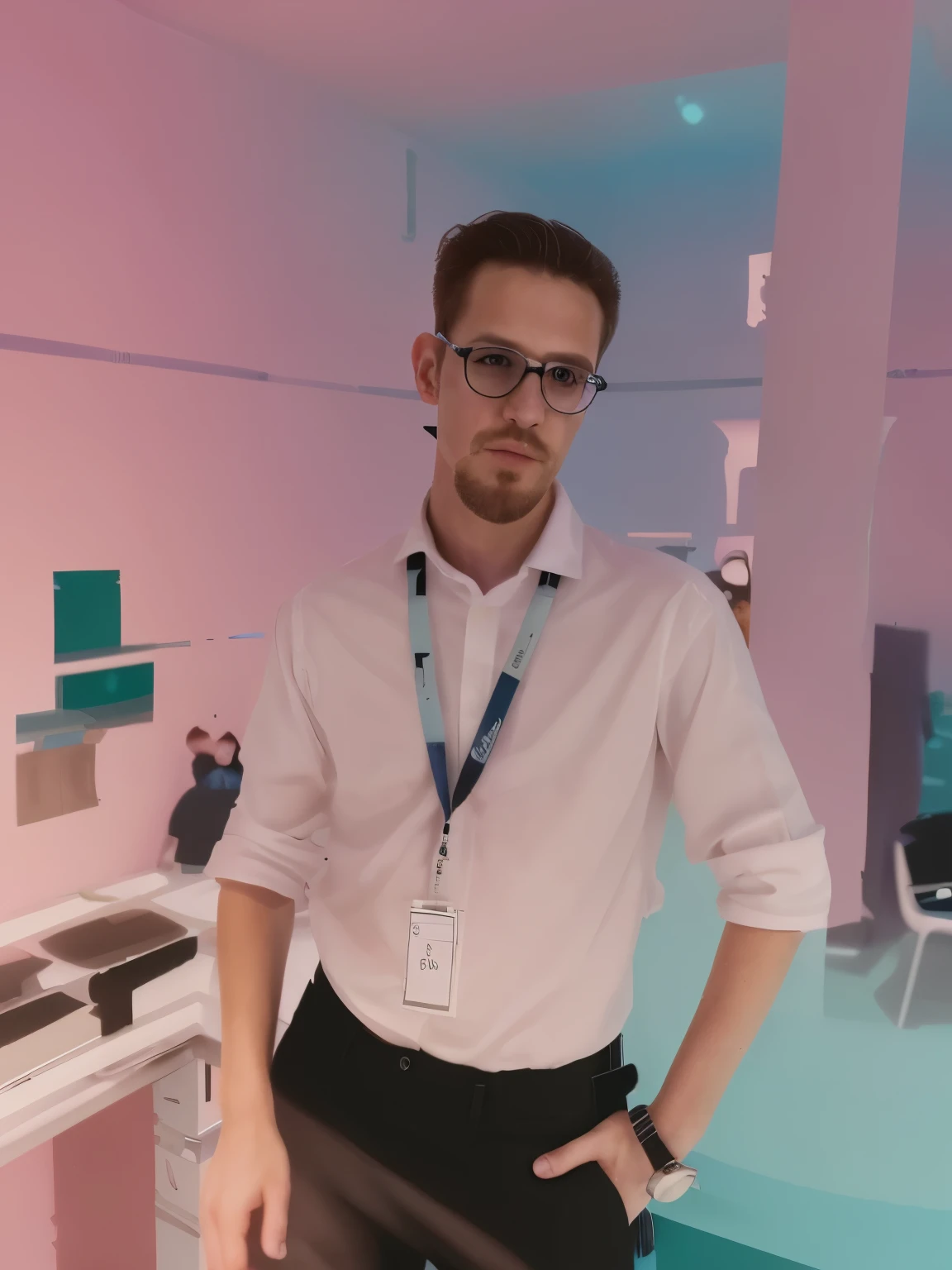 change the background in to something more professional office and make the color of my hair black