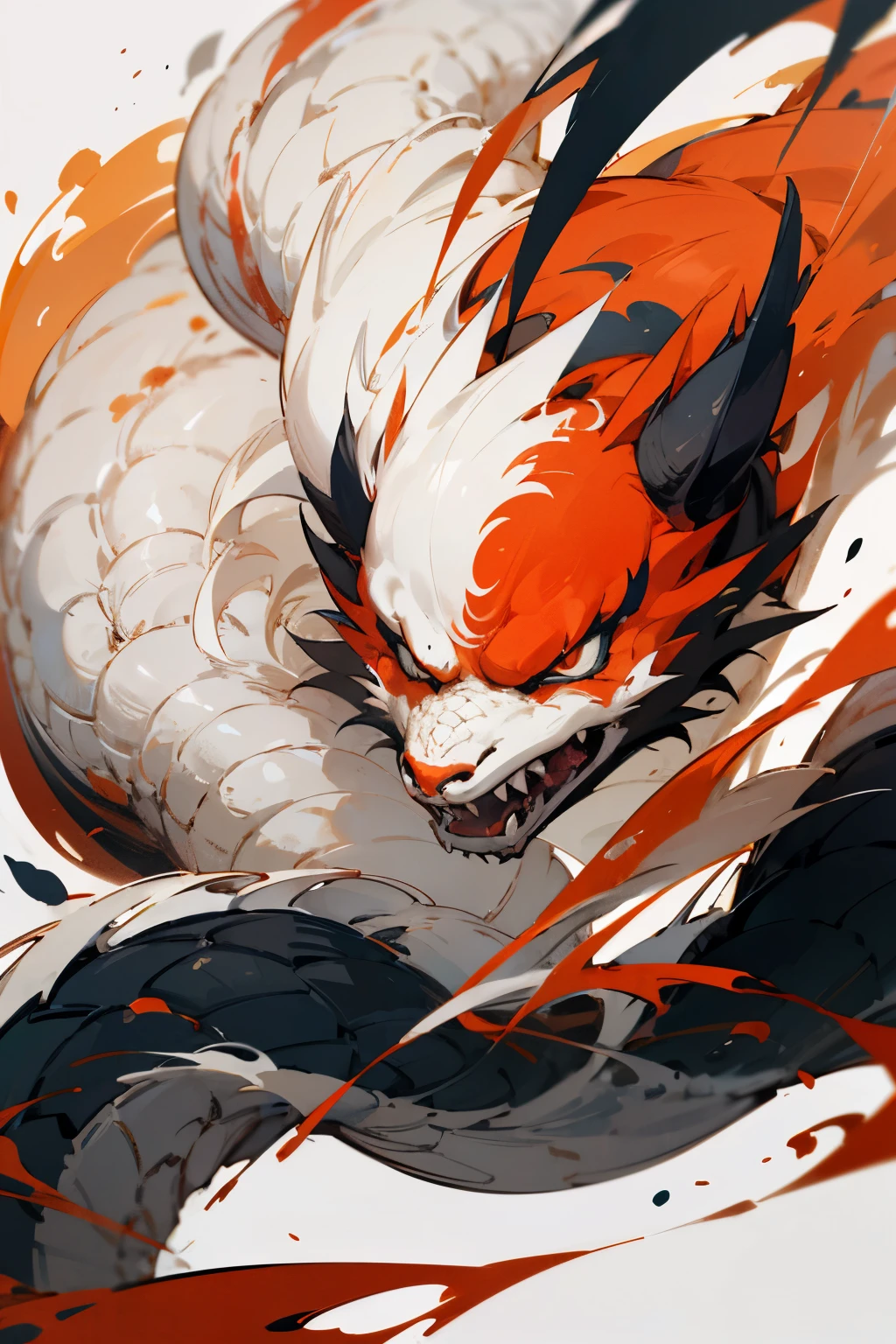 Chinese Dragon, Warm color, Anime style