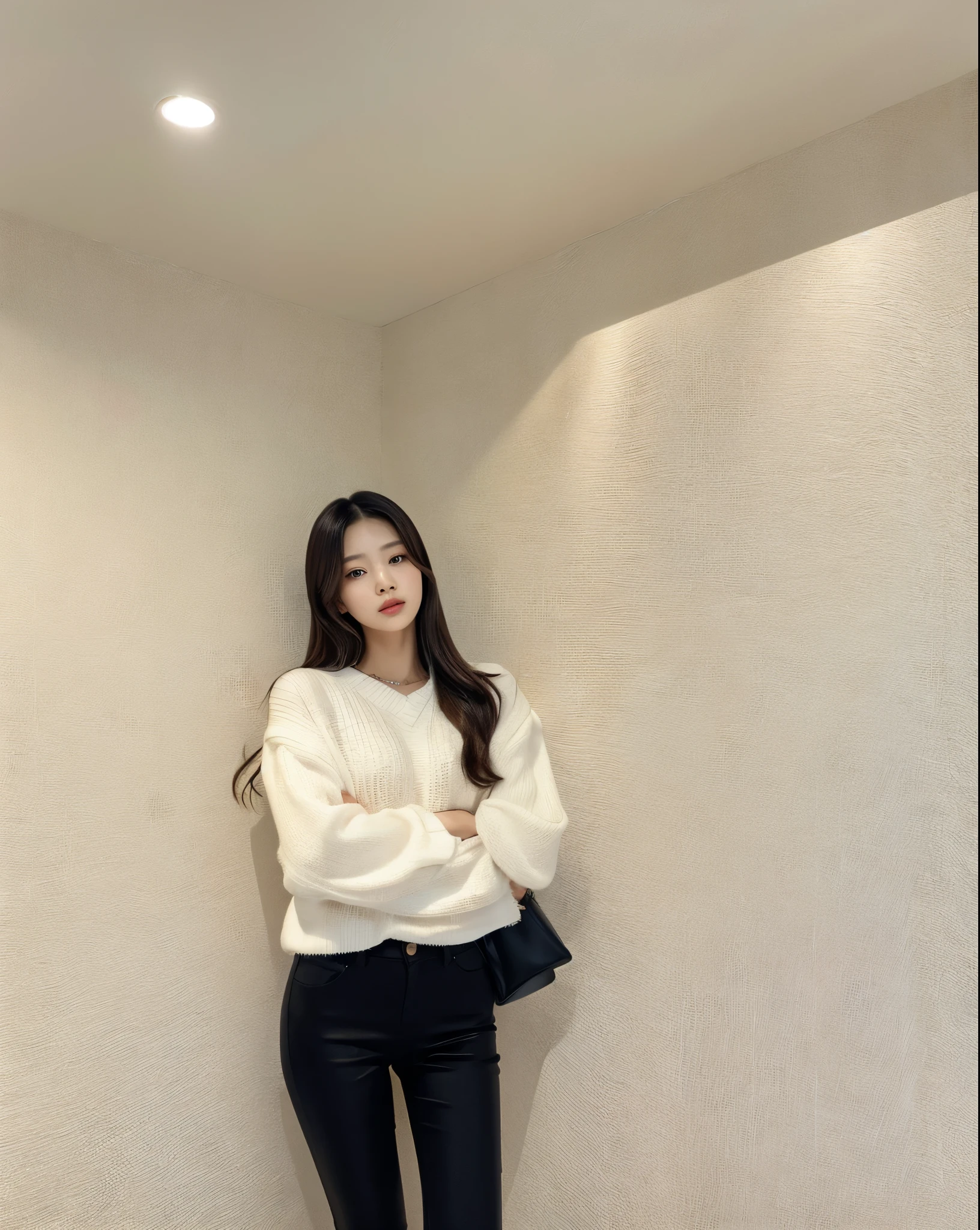 korean girl, very beautiful face, (photo realistic:1.4),(masterpiece, 4K, best quality, ultra detailed),studio shoot,pictorial,photography,realistic eyes, Ultra-Detailed Face, Detailed Lips, normal hand, glossy lips, glossy face, simple background