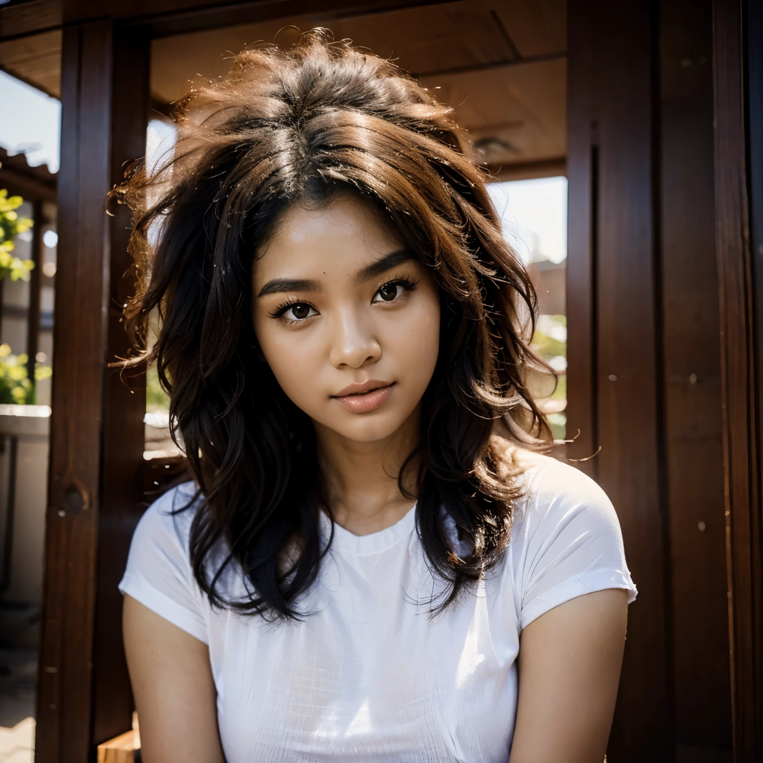 Pretty large Afro Beautiful face and black/korean