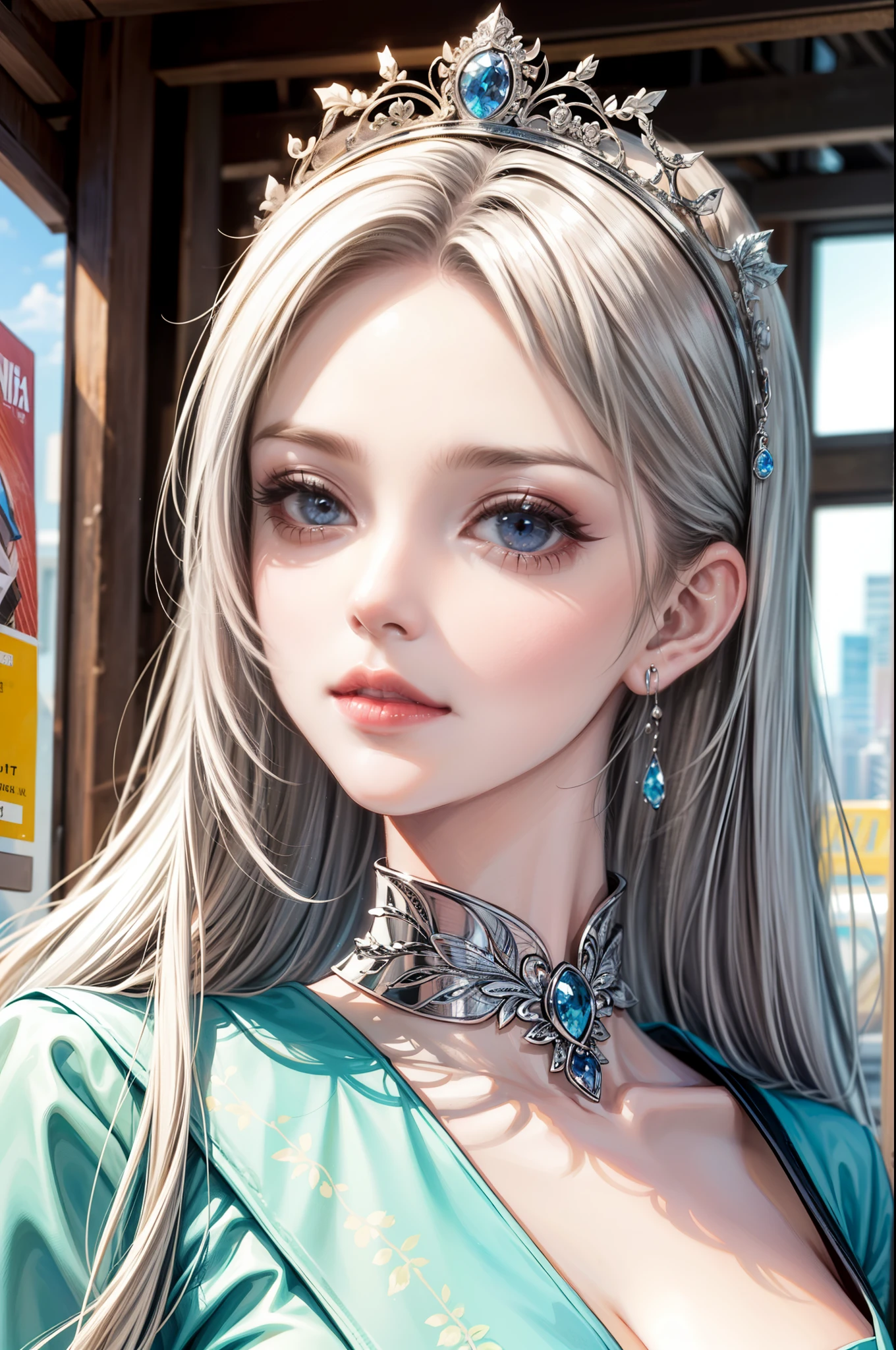 (best quality, masterpiece:1.2), perfect facial features, young beautiful princess in New York City, kawaityle