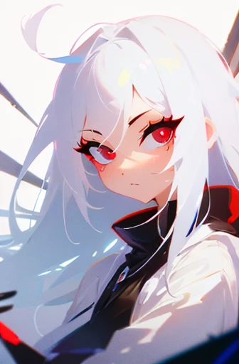 Two dimensions,Girl with white hair and red eyes,lol,sweet,youth,pure