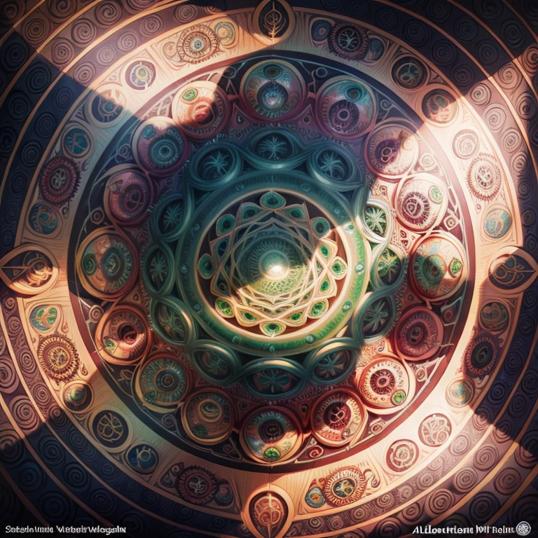 concept art, mandala of Cthulhu mythos, alex grey