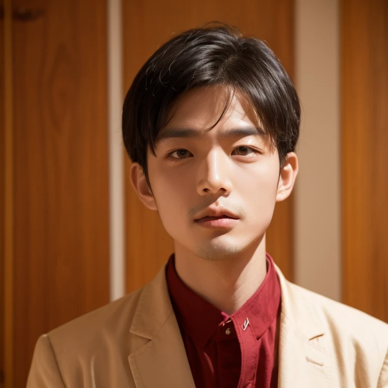 Korean Man with Dark Skin, Traces of Asian Descent (More specifically Korean), Curly Hair
